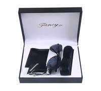 Ensemble Portefeuille de Ceinture pour Hommes - Combo Cadeau avec Bracelet en Cuir de qualité supérieure, Accessoire à Boucle Classique, Organisateur de Porte-Cartes Fin, Lunettes de élégantes
