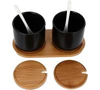 Ensemble Pots à Épices Céramique Noirs avec Cuillère Vendos85