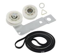 Ensemble poulie de renvoi for sèche-linge avec support et courroie de tambour - Comprend les références 661570, 279640 et W10837240, compatible avec Whirl-Pool, remplace la référence PS11726337