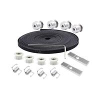 Ensemble Poulies Distribution 4 Pièces 20 Dents 5Mètres 6Mm GT2 Ouverture 2 Pièces Fixation Kit Bricolage Pièces D'imprimante 3D Courroie Transmission