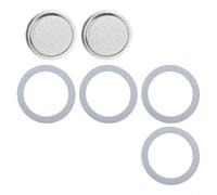 Ensemble pour cafetières à expresso à moka comprenant 2 filtres de rechange en acier inoxydable et 4 joints d'étanchéité en silicone pour maintenir l'efficacité du brassage (9 tasses)