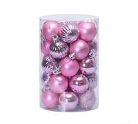 Ensemble pour déco Noël 34 40mm Multicolore Ensemble pour déco(Pink) | 34 assorties, finitions brillantes et mates, motifs texturés, réutilisables chaque année