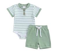 Ensemble Pour Enfants GarçOns Ete,Combinaisons D'éTé Pour GarçOns Et Filles Bodies à Manches Courtes Ensembles Barboteuses Et Shorts Pour Nouveau-NéS Et Tout-Petits De 0 à 1 An
