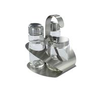Ensemble pour moutarde, sel et poivre Fackelmann Transparent,Inox G