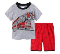 Ensemble pour Petit Garcon T Shirt Manche Courte Et Short en Coton avec Impression Mignon Cartoon pour Ete De 2 A 8 Ans Plusieurs Modeles Disponibles Tops Imprimé Floral Shorts Tenue 2 pièces