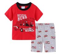 Ensemble pour Petit Garcon T Shirt Manche Courte Et Short en Coton avec Impression Mignon Cartoon pour Ete De 2 A 8 Ans Plusieurs Modeles Disponibles Tops Imprimé Floral Shorts Tenue 2 pièces