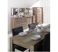 Ensemble pour salle à manger ROMI - PRICE FACTORY - Buffet, bar, miroirs, table 180 cm - Chêne dab canyon