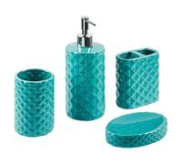 Ensemble pour Salle de Bain Accessoires Turquoise Elégants Lot de 4 Guatire
