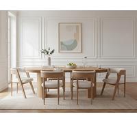 Ensemble PRADO avec table à manger extensible 110 à 210 cm + chaises BASTIDE placage chêne massif marron clair BOBOCHIC Marron clair