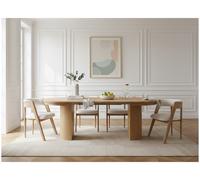 Ensemble PRADO avec table à manger extensible 110 à 210 cm + chaises BASTIDE placage chêne massif marron clair BOBOCHIC Marron clair