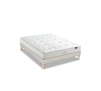 - Ensemble PRELUDE 2.0 140x200 cm - Matelas Latex 100% Naturel + Sommier Bois - Ferme