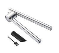 Ensemble presse-ail en acier inoxydable, outil de hachoir robuste, tube éplucheur en silicone et brosse de nettoyage, fabriqué en acier inoxydable, 18 x 5 cm