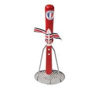 Ensemble presse purée et éplucheur rouge en bois de hêtre Roger Orfèvre