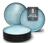 Ensemble Prestige de Services de Table: Assiettes Creuses en Porcelaine pour 6 Personnes - Élégantes Assiettes de Service pour une Expérience Culinaire Raffinée, Pure Living Turquoise