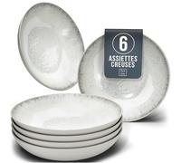 Ensemble Prestige de Services de Table: Assiettes Creuses en Porcelaine pour 6 Personnes - Élégantes Assiettes de Service pour une Expérience Culinaire Raffinée, Pure Living beige clair