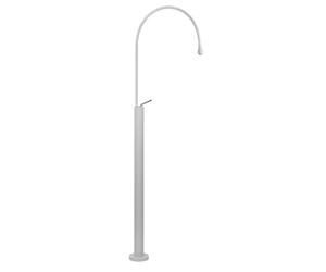 Ensemble prêt à poser Gessi Goccia pour mélangeur sur pied, sans garniture découlement, saillie 387 mm, bec non orientable, 33628279, Couleur: Blanc CN