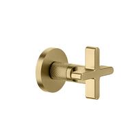 Ensemble prêt à poser Gessi Inciso vanne darrêt 3/4 pour corps encastré, poignée X, 58363727, Couleur: Laiton brossé PVD