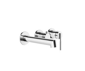 Ensemble prêt à poser Gessi Ingranaggio, rosaces rondes pour mitigeur monocommande encastré, baignoire avec cartouche déviatrice à 2 voies, bec 188-158 mm, 63542713, Couleur: Laiton antique