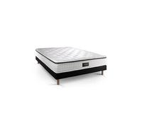 Ensemble Privilège 140x200 Mémoire de forme 5 zones sommier noir