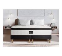 Ensemble Privilège 160x200 Mémoire de forme 5 zones double sommier noir
