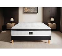 Ensemble Privilège 160x200 Mémoire de Forme 5 Zones sommier Noir | Epaisseur : 26 cm | Confort : Equilibré
