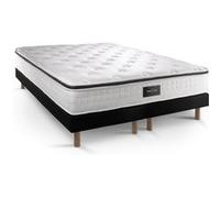 Ensemble Privilège 180x200 Mémoire de forme 5 zones double sommier noir
