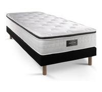 Ensemble Privilège 90x200 Mémoire de forme 5 zones sommier noir