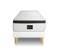 Ensemble Privilge 80 x 190 cm sommier Kit Blanc - 26cm - Mmoire de forme - Moelleux - Sommier kit Blanc