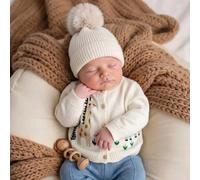 Ensemble pull à manches longues à simple boutonnage en jacquard motif cerf et pantalon tricoté pour bébé nouveau-né, automne-hiver 6-9M,0-1M,1-3M,3-6MAnimalTricots