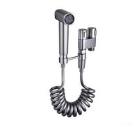 Ensemble pulvérisateur de bidet avec valve d'angle à double sortie | Kit de douche bidet portatif en acier inoxydable pour le lavage de bébé | Bain d'animaux et nettoyage du sol | Tuyau et support de
