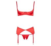 Cottelli - Ensemble rouge cœur porte-seins ouvert - 80B/M