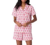 LLECDASEUI Ensemble pyjama 2 pièces Y2k pour femme avec short boutonné et short en forme de singe Roller Dupes Rabbit Preppy Loungewear (Rose,S)