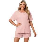 Ensemble Pyjama à Col en V, Vêtements de Détente à Manches Courtes, Coutures Fines pour Un Usage Quotidien à la Maison (XL)