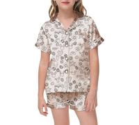 Ensemble Pyjama Bébé Pâques à Peindre Soi-Même Tenue Colorée Maison Nuit Jeu Quotidien Vêtements Enfant Fille Garçon Deux Pièces Corsage(White, 4-5 Years)