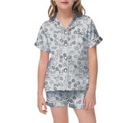 Ensemble Pyjama Bébé Pâques à Peindre Soi-Même Tenue Colorée Maison Nuit Jeu Quotidien Vêtements Enfant Fille Garçon Deux Pièces Corsage(Light Gray, 12-13 Years)