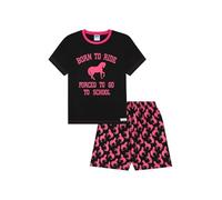 Ensemble pyjama court pour filles Born To Ride Forced To Go To School, Noir , 15-16 ans