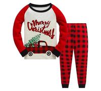 Ensemble pyjama de Noël, adapté aux garçons et aux filles, comprenant un t-shirt à manches longues et un pantalon.Un choix idéal pour les tenues décontractées de tous les jours.(Couleur-03,9-10 Ans)