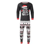 Ensemble pyjama de Noël familial avec motif papa pour des moments inoubliables dans un vêtement de nuit assorti, Noir , XL