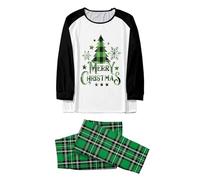 Ensemble pyjama de Noël familial avec motif pour papa et enfants comme combinaison de pyjama confortable pour la saison festive, Vert clair., S
