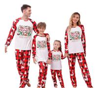 Ensemble pyjama de Noël pour la famille - Ensemble douillet de Noël - Pour homme et femme - Pyjama de Noël - Pour enfants et garçons et filles - Ensemble de vêtements de nuit imprimés, Rouge 1, S