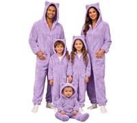 Ensemble pyjama de Noël pour parents et enfants Combinaison pyjama renne Combinaison polaire double face Avec bonnet renne Pyjama à manches longues pour enfants et famille Collection pyjamas
