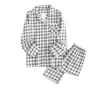 Ensemble Pyjama de Vacances à Carreaux en Coton boutonné pour Enfants garçons et Filles Ensemble De Pyjama Fille