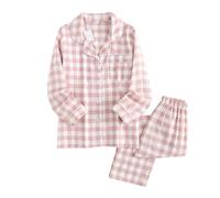 Ensemble Pyjama de Vacances à Carreaux en Coton boutonné pour Enfants garçons et Filles Gilet Costume Fille49
