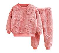 Ensemble Pyjama d'hiver en Polaire pour bébé garçon Jacquard Homewear Fille Moelleux et Chaud 2 pièces