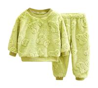 Ensemble Pyjama d'hiver en Polaire pour bébé garçon Jacquard Homewear Fille Moelleux et Chaud 2 pièces