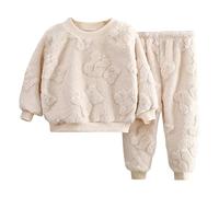 Ensemble Pyjama d'hiver en Polaire pour bébé garçon Jacquard Homewear Fille Moelleux et Chaud 2 pièces