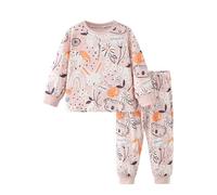 Ensemble Pyjama d'hiver pour Filles, Manches Longues, Haut Et Pantalon à Imprimé Lapin De Dessin Animé, VêTements De DéTente Deux PièCes pour Filles, Doux, Tailleur Fille Ensemble Pantalon Rouge