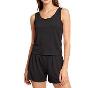 Ensemble Pyjama Femme 2 Pièces Débardeur sans Manches et Short en Coton Fin Léger Uni, Tenue de Nuit Confortable Ample Respirante Multicolore pour la Maison et Les Nuits d'Été Chaudes