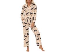 Ensemble Pyjama Femme Doux et Confortable pour Un Sommeil Paisible et des Moments de Détente Absolue (Beige, XL)