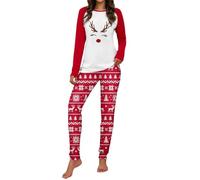 Ensemble Pyjama Femme Noel Famille Soie Hiver Polaire Chaud Pijamas Pajamas Bas De Carreaux Ensembles Coton Vêtements Nuit Tenue D'intérieur Combinaison Grande Taille Noël Sexy Chic Pantalon,S